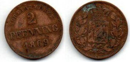 Bayern 2 Pfennig 1869 TB - Kleine Munten & Andere Onderverdelingen