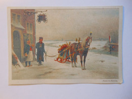 B0054d - Image Chromo CACAO VAN HOUTEN - Traineau Luge Cheval Auberge Neige - Chocolat