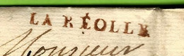 RARE 1767 MARQUE POSTALE " LA REOLLE " SUR LETTRE  De Gironde Sur Dropt Sign. Marrot => Bordeaux Mouchez Marchand De Fer - 1701-1800: Precursores XVIII