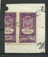 POLEN Poland Ca 1920 Documentary Tax Stempelmarke Revenue Oplata Stemplowa 100 Marek O On Out Cut - Revenue Stamps