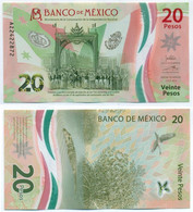 MEXICO NOTE 20 PESOS 2021 COMMEMORATIVE POLYMER P NEW UNC "free Shipping Via Regular Air Mail (buyer Risk Only)" - Mexico