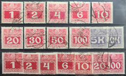 AUSTRIA 1908/13 - Canceled - ANK 34x-44x, 34y-40y, 44y, 45, 46 - Complete Set! - Portomarken - Postage Due