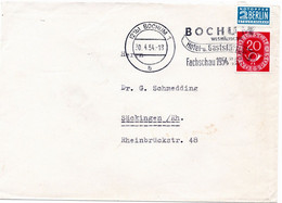 54520 - Bund - 1954 - 20Pfg Posthorn EF A Bf BOCHUM - HOTEL- U. GASTSTAETTEN-FACHSCHAU ... -> Saeckingen - Settore Alberghiero & Ristorazione