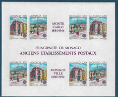 Monaco Bloc Gommé N°49a** Non Dentelé, Europa 1990 , Bâtiments Postaux Cote 270€ - Errors And Oddities