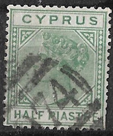 CYPRUS Duplex Cancellation 974 (Kyrenia) On 1882 Queen Victoria ½ Piastre Green Vl. 16 - Chipre (...-1960)