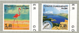 Cyprus (Turkish) 2017, Bird, Birds, Flamingo, Set Of 2v , MNH** - Fenicotteri