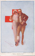 Art Card WWI Well Protected Wounded Soldier With Charming Red Cross Nurse  Infirmière Signed - Croix-Rouge