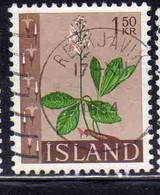 ISLANDA ICELAND ISLANDE ISLAND 1960 1962 FLORA FLOWERS IN NATURAL COLORS 1.50a USED USATO OBLITERE' - Usati