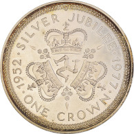 Monnaie, Île De Man, Elizabeth II, Crown, 1977, Pobjoy Mint, SPL, Argent - Eiland Man