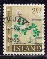 ISLANDA ICELAND ISLANDE ISLAND 1960 1962 FLORA FLOWERS IN NATURAL COLORS 2k USED USATO OBLITERE' - Gebraucht