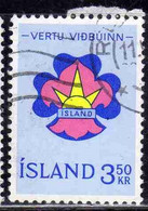 ISLANDA ICELAND ISLANDE ISLAND 1964 ISSUE TO HONOR THE BOY SCOUTS SCOUT EMBLEM 3.50k USED USATO OBLITERE' - Usados