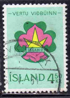 ISLANDA ICELAND ISLANDE ISLAND 1964 ISSUE TO HONOR THE BOY SCOUTS SCOUT EMBLEM 4.50k USED USATO OBLITERE' - Usados