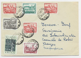 POLSKA POLAND 40GR LENINE + DIVERS LETTRE COVER WARSZAWA 25.2.1962  TO RED CROSS GENEVE - Storia Postale