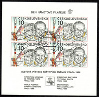 Tschechoslowakei CSSR 1988 Block PRAGA Briefmarken-Weltausstellung O - Usati