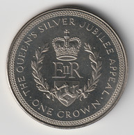 ISLE OF MAN 1977: 1 Crown, Silver Jubilee, KM 42 Or 42a - Île De  Man