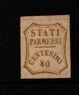 Italy Former States Parma  S 15  1859  Stati Parmensi 80c Bister Olive,mint No Gum,used - Parme