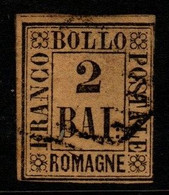 Italy Former States- Romagne S 3  1859 Definitive, 2 Bai,yellow Orange ,used - Romagna