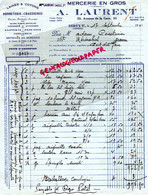 19- BRIVE- RARE FACTURE A. LAURENT - SAULE-MERCERIE BONNETERIE CHAUSSURES-CONFISERIE -  33 AVENUE DE LA GARE-1941 - Textilos & Vestidos