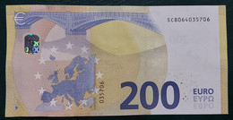 200 EURO S006H3 Italy Serie SC Ch 06 Draghi Perfect UNC - 200 Euro