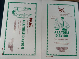 2 BUVARDS A LA TOILE D AVION - Textile & Vestimentaire