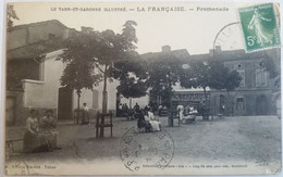 82 - CPA - Lafrançaise - Promenade - Belle Carte Animée - Lafrancaise