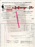 19 -BRIVE-MANUFACTURE CONFECTIONS E.L.V. LA BRIVISTE- ETS LAFARGE FILS-  AVENUE GARIBALDI -RUE COLONEL JEAN DELMAS-1941 - Textile & Vestimentaire