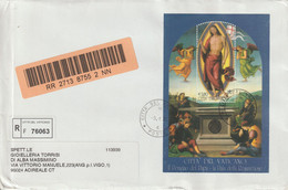 36-Vaticano-Storia Postale-Il Perugino Del Papa-Foglietto Viaggiato Su Busta Raccomandata - Brieven En Documenten