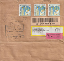 38-Vaticano-Storia Postale-Pellegrinaggio Giubilare-L.5000 X 3 Su Busta Assicurata - Briefe U. Dokumente