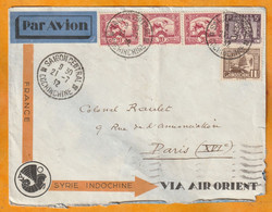 1932 - Enveloppe PAR AVION AIR ORIENT De SAIGON Vers PARIS Via SAIGON Et MARSEILLE - Affranchissement 66 C - Aéreo