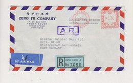 HONG KONG 1961 Registered  Airmail Cover To Germany Meter Stamp - Covers & Documents