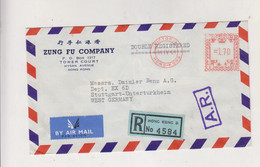HONG KONG 1961 Registered  Airmail Cover To Germany Meter Stamp - Lettres & Documents