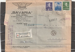 Romania WWII REGISTERED ADVERTISING COVER To Czechoslovakia 1943 - Lettres 2ème Guerre Mondiale
