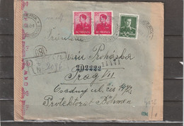 Romania Suceava REGISTERED COVER To Czechoslovakia 1943 - Cartas De La Segunda Guerra Mundial