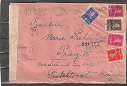 Romania 5 COLORS FRANKING WWII Suceava REGISTERED CENSORED COVER To Czechoslovakia 1942 - Lettres 2ème Guerre Mondiale