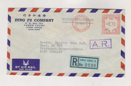 HONG KONG 1961 Registered  Airmail Cover To Germany Meter Stamp - Covers & Documents