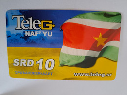 SURINAME US $ 10,-    PREPAID CALLING CARD   /   FLAG/ TELEG          **10928** - Suriname