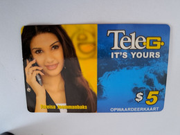 SURINAME US $ 5-    PREPAID CALLING CARD   /  FAREISA JOEMMANBAKS          **10930** - Surinam