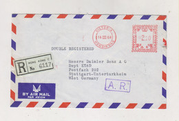 HONG KONG 1964 Registered  Airmail Cover To Germany Meter Stamp - Brieven En Documenten