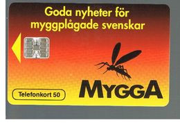 SVEZIA (SWEDEN) - TELIA  (CHIP) -  1993     MYGGA  - USED - RIF. 10025 - Autres & Non Classés