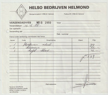 Nota-rekening: HELSO Bedrijven Helmond (NL) - Holanda