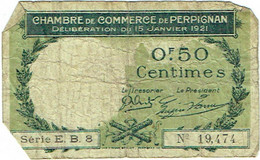 France. Billet. Chambre De Commerce De Perpignan. 50 Centimes. - Chambre De Commerce