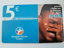 Caribbean Phonecard St Martin French Caribbean ANTILLES FRANCAISES RECHARGE BOUYGUES  5 EURO   **10949 ** - Antillas (Francesas)