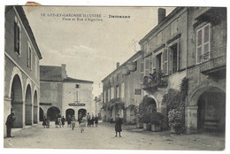 DAMAZAN (47) - Place Et Rue D' Aiguillon - Sans éditeur - Damazan