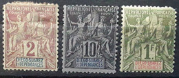DIEGO SUAREZ 1892 , Type Groupe,  3  Timbres Yvert No 26 *, 29, (*), 37 * BTB Cote 95 Euros - Ungebraucht