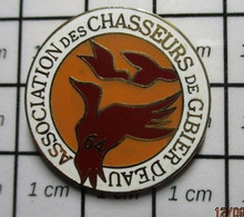 1210 Pin's Pins / Beau Et Rare / THEME : ASSOCIATIONS / CHASSEURS DE GIBIER D'EAU OISEAUX - Associations