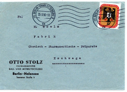 54526 - Berlin - 1956 - 10Pfg Bundesrat EF A Unterfrank Bf BERLIN -> Eschwege - Storia Postale