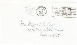 56295 ) Canada Victoria Postmark Slogan 1968 - Cartas & Documentos