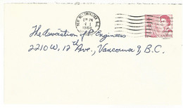 56300 ) Canada  New Westminster Postmark  1968 Postal Stationery - Briefe U. Dokumente