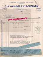 36 - VATAN - RARE  FACTURE FABRIQUE DE LINGERIE - J.B. MALLERET ET VEUVE BOUCHARD- 1943 - Textile & Vestimentaire
