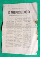 Penafiel - Jornal "O Vencedor" Nº 130 De 16 De Setembro De 1889 - Imprensa. Porto. Portugal. - Informaciones Generales